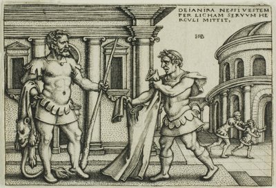 Lichas bringt das Gewand des Nessus zu Herkules, aus Die Arbeiten des Herkules von Hans Sebald Beham