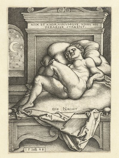 Schlafende nackte Frau als die Nacht Die Nacht von Hans Sebald Beham