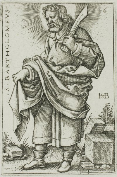St. Bartholomäus, Platte 6 aus Die zwölf Apostel von Hans Sebald Beham