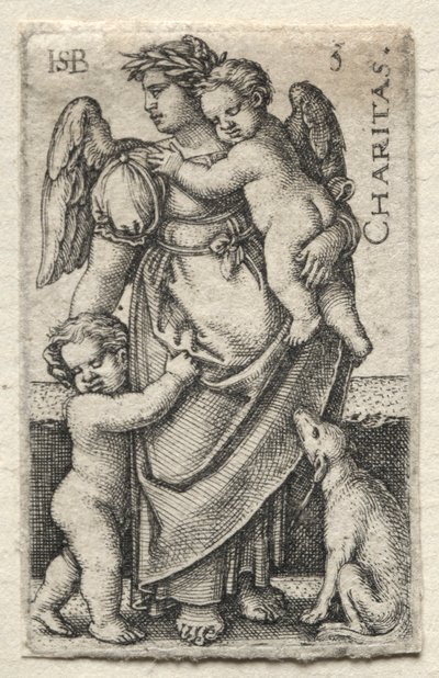Die Erkenntnis Gottes und die sieben Kardinaltugenden: Nächstenliebe - Charitas von Hans Sebald Beham
