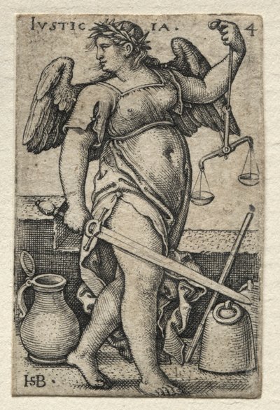 Die Erkenntnis Gottes und die sieben Kardinaltugenden: Gerechtigkeit - Justicia von Hans Sebald Beham