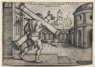 Herkules trägt die Säulen von Gades von Hans Sebald Beham