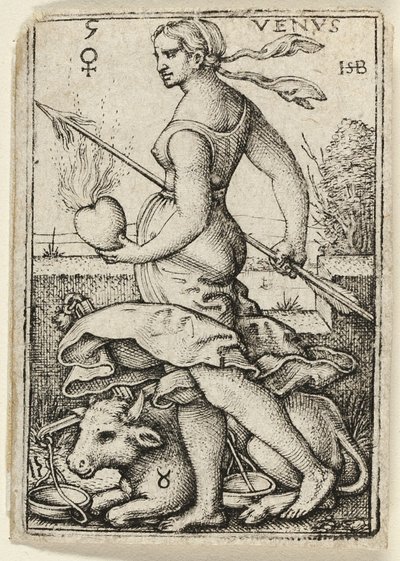 Venus, Platte fünf aus Die sieben Planeten mit den Tierkreisen von Hans Sebald Beham
