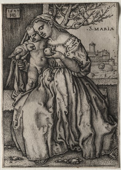 Maria mit dem Kind und einem Papagei von Hans Sebald Beham