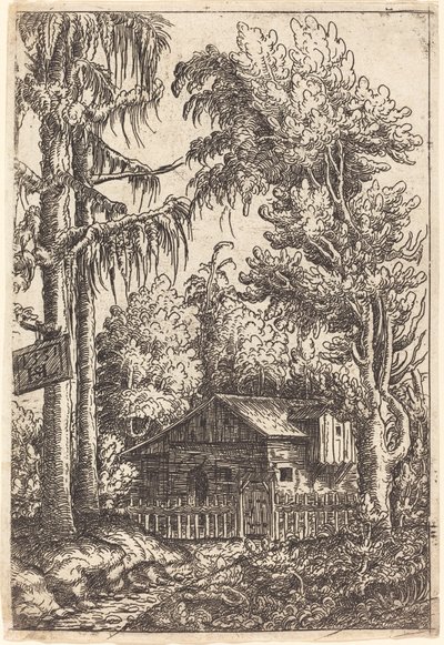Landschaft mit Blick auf ein Bauernhaus, 1551 von Hans Sebald Lautensack