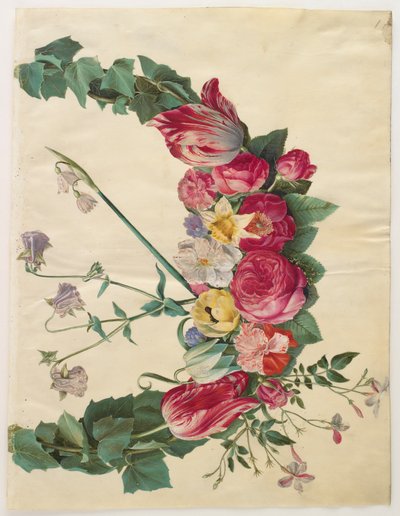 Blumengirlande aus dem Album Gottorfer Codex, ca. 1650 von Hans Simon Holtzbecher