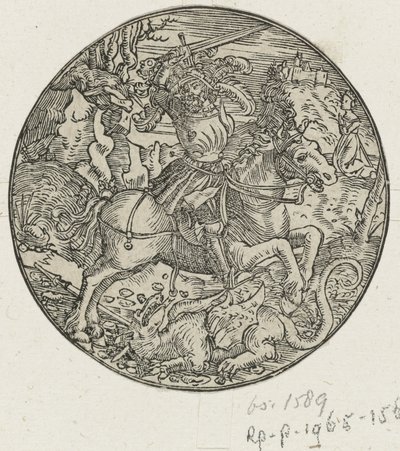 Hl. Georg tötet den Drachen von Hans Springinklee (manner of)
