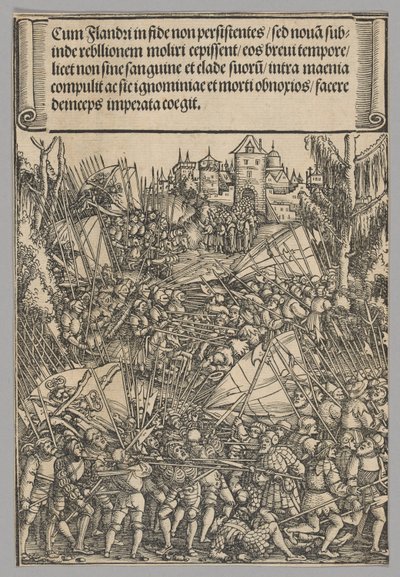 Zweiter flämischer Aufstand, Platte 10 aus Historische Szenen aus dem Leben von Kaiser Maximilian I. vom Triumphbogen von Hans Springinklee