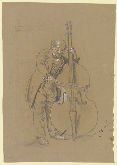 Kontrabassspieler von Hans Thoma