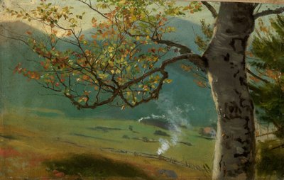 Herbstlicher Baum vor Wiesental von Hans Thoma