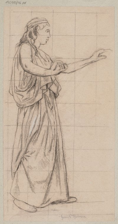 Frau mit ausgestreckten Armen von Hans Thoma