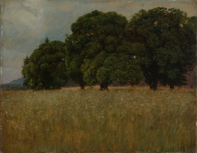 Kornfeld mit Laubbäumen von Hans Thoma