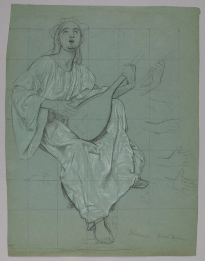 Lutnistka (recto i verso) von Hans Thoma