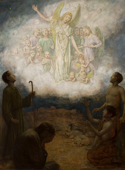 Erscheinung des Engels den Hirten von Hans Thoma