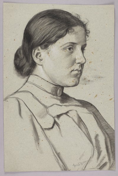 Büste einer jungen Frau in 3/4 Ansicht von Hans Thoma