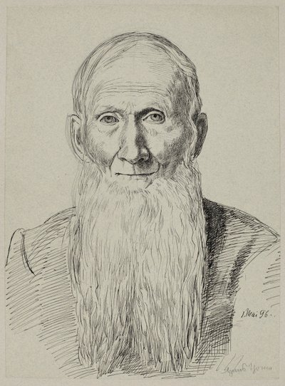 Büste eines alten Mannes mit langem Bart von Hans Thoma