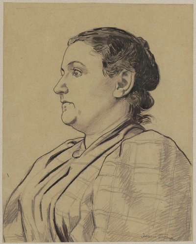 Porträt der Frau des Künstlers - Celli von Hans Thoma