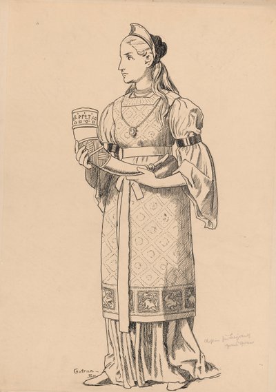 Kostümentwurf Gudrun von Hans Thoma