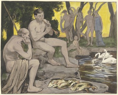 Die Elysischen Gefilde (tanzende Nymphen) von Hans Thoma