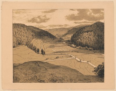 Ansicht von St. Blasien mit der Kuppel der Kathedrale in der Ferne von Hans Thoma
