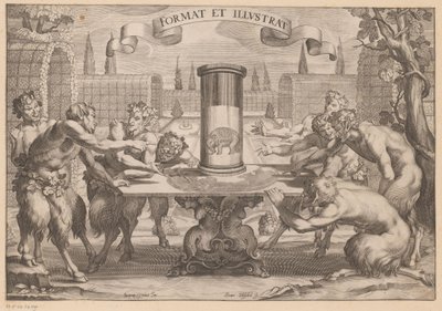Satyrn um eine Anamorphose eines Elefanten von Hans Troschel
