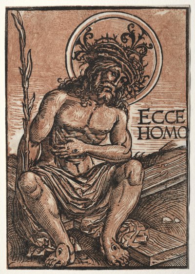 Der Schmerzensmann auf dem Kreuz sitzend, ca. 1522 von Hans Weiditz