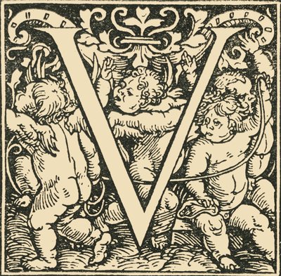V - Ein Alphabet von Hans Weiditz, um 1520-1521, 1908 von Hans Weiditz