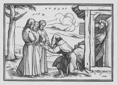 Abraham empfängt drei Engel, Genesis XVIII, 2 von Hans after Holbein the Younger