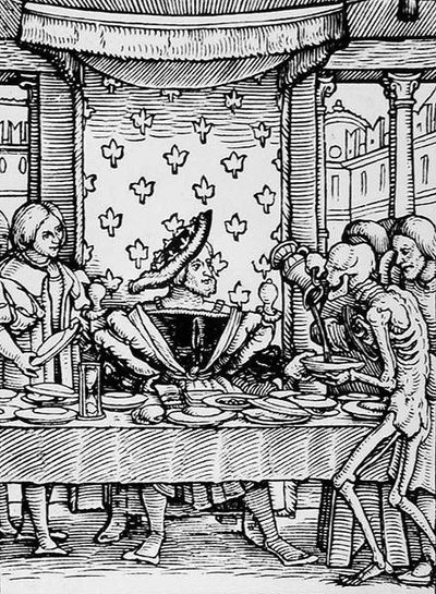 Tod und der König, aus Der Totentanz, graviert von Hans Lutzelburger, ca. 1538 von Hans after Holbein the Younger