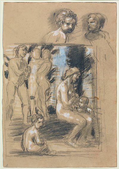 Studie zur Komposition von Lob der Bescheidenheit von Hans von Marées
