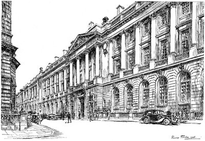 Das Äußere des RAC Clubhauses in Pall Mall, London, 1946 von Hanslip Fletcher