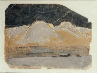 Erster Entwurf zu "Winternacht in den Bergen" von Harald Oscar Sohlberg