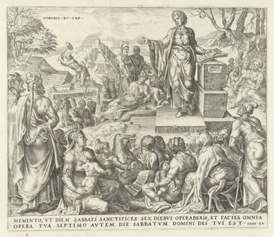 Mann sammelt Holz am Sabbat Die zehn Gebote (Serientitel) von Harmen Jansz Muller