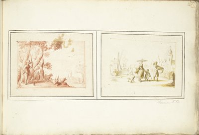 Hirte mit seinem Vieh und Straßenszene von Harmen ter Borch (signed by artist)
