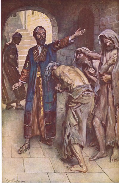 Jesaja und die Boten, Illustration aus Pictures That Teach The Crown Series, 1920 von Harold Copping