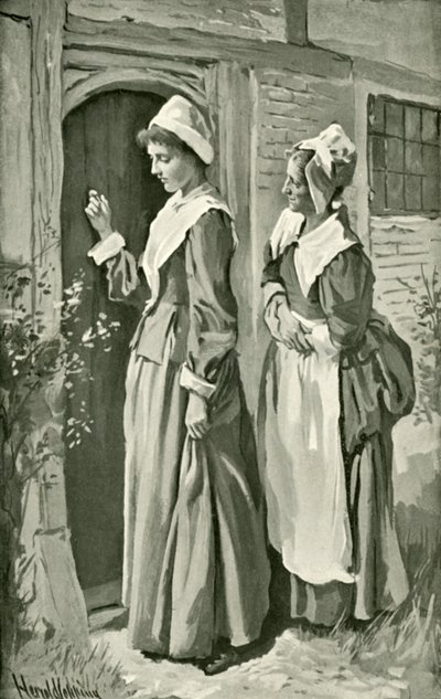 Mercy und Timorous rufen Christiana von Harold Copping