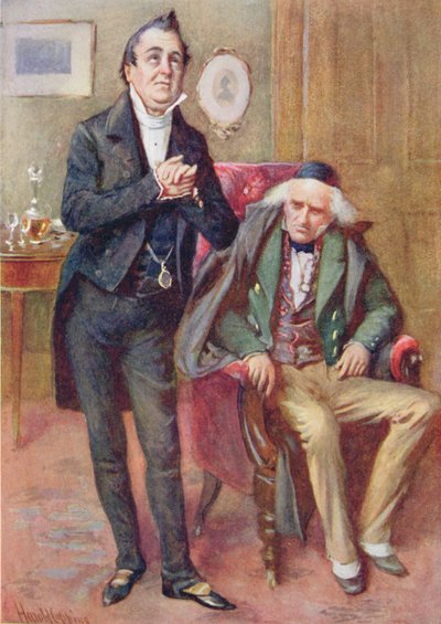 Mr. Pecksniff und Old Martin Chuzzlewit, Illustration für 