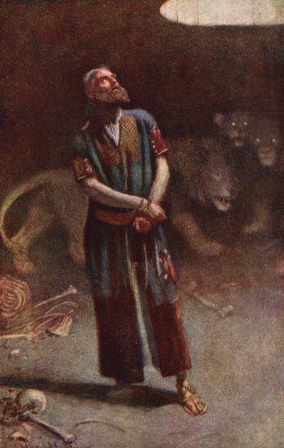 Altes Testament: Daniel in der Löwengrube von Harold Copping