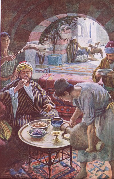 Der reiche Mann und Lazarus, Illustration aus Harold Copping Bilder: Die Kronen-Serie, ca. 1920er von Harold Copping