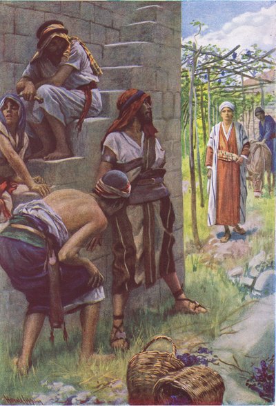 Die bösen Weingärtner, Illustration aus Harold Copping Pictures: The Crown Series, ca. 1920er Jahre von Harold Copping
