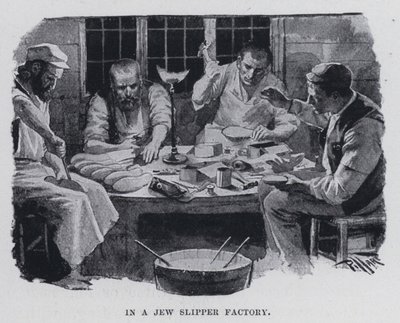 In einer jüdischen Hausschuhfabrik (s/w Foto) von Harold Hume Piffard