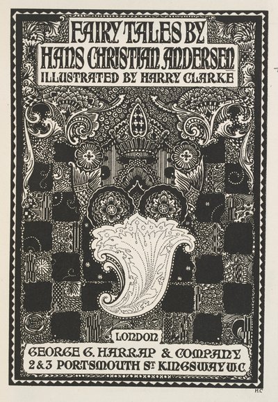 Illustrierte Titelseite, mit Symbolen und Quadraten. von Harry Clarke