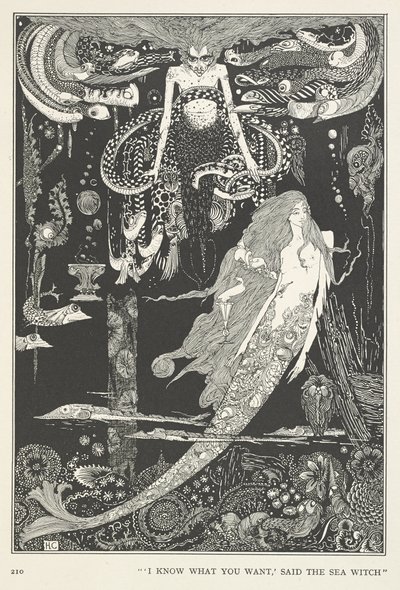 Die kleine Meerjungfrau. "Ich weiß, was du willst," sagte die Meereshexe. von Harry Clarke