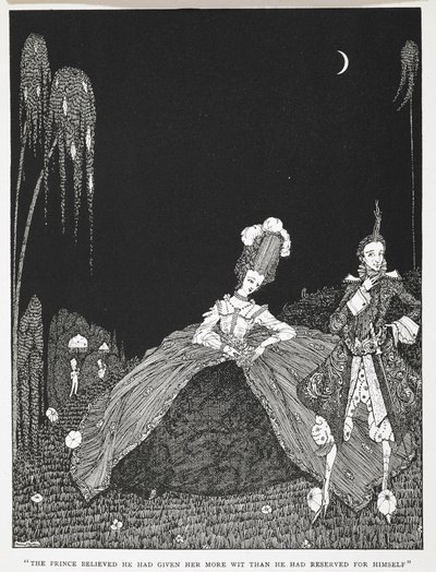 Der Prinz glaubte, er habe ihr mehr Verstand gegeben, als er für sich selbst behalten hatte. Illustration zur Geschichte 