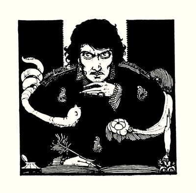 Titelblatt-Illustration für Geschichten von Geheimnis und Phantasie von Edgar Allan Poe von Harry Clarke