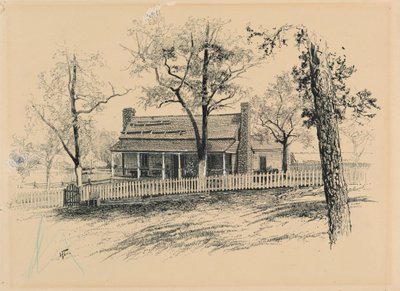 Bauernhaus von H. P. Bottom in der Nähe von Rousseaus Position von Harry Fenn