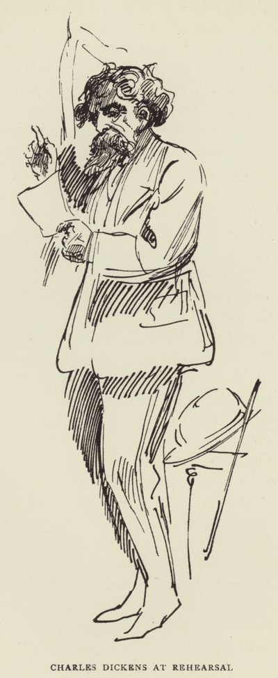 Charles Dickens bei der Probe von Harry Furniss