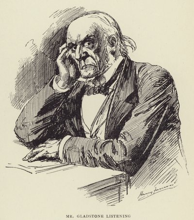 Mr. Gladstone hört zu von Harry Furniss