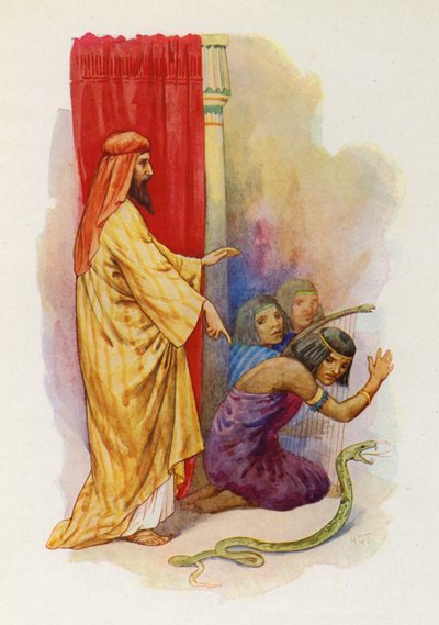 Aarons Stab fiel als lebendige Schlange zu Boden von Harry George Theaker