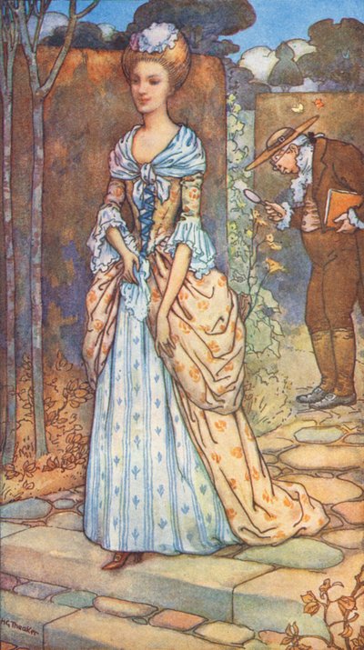 Der Ritter und die Dame, eine Legende aus der Regierungszeit von Königin Anne von Harry George Theaker